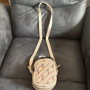 Disney Tan Crossbody Bag with Mickey Mouse Pattern